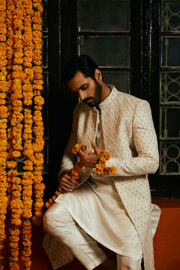 PORCELAIN WHITE SHERWANI